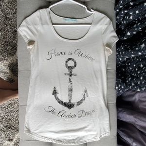 White Ancher Graphic Tee